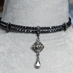 Elegant Black and Silver Choker Necklace